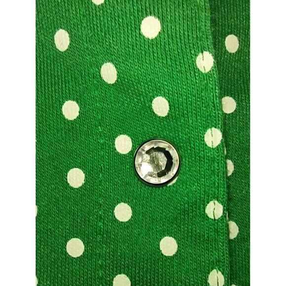 Quacker Factory Green and White Polka Dot Snap Front Jacket Size 2X - Picture 7 of 9
